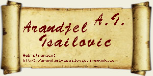 Aranđel Isailović vizit kartica